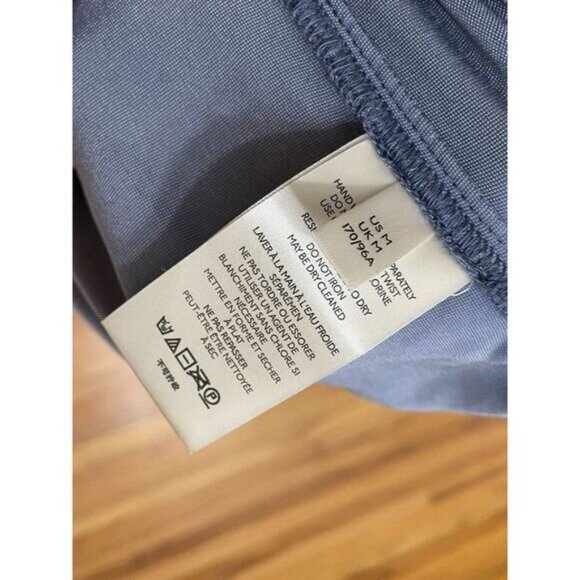 Anthropologie Melody Women's Dress Shift Mini Velvet Split Neck Boho M Blue - Picture 3 of 9